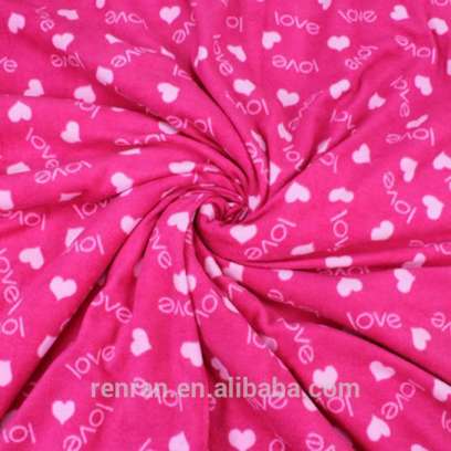 Spun printing heart polar fleece fabric for baby garments